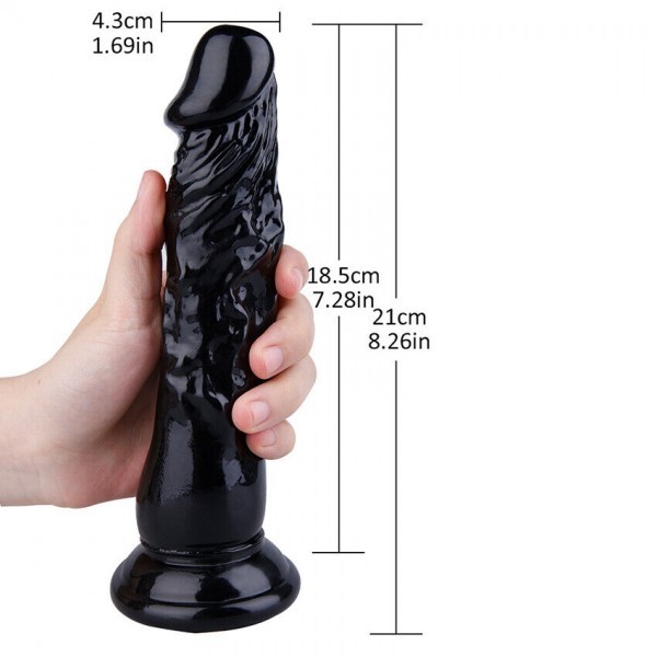 Noctis 20 cm Vantuzlu Gerçekçi Siyah Anal Dildo