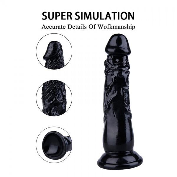 Noctis 20 cm Vantuzlu Gerçekçi Siyah Anal Dildo