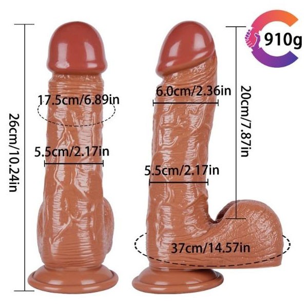 Kahverengi Realistik Kılıç Dildo 26 cm